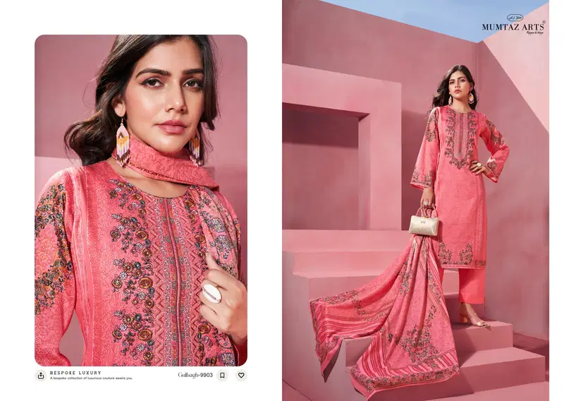 Gulbagh By Mumtaz Jam Satin Digital Printed Dress Material Suppliers In India